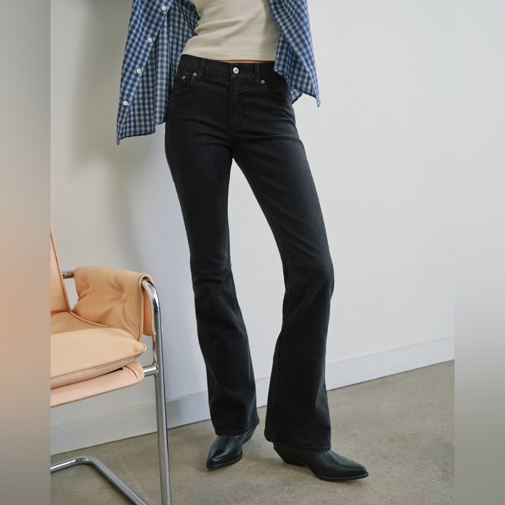 Anthropologie Pilcro High Rise Boot Cut Black Denim Jeans Women’s size 26